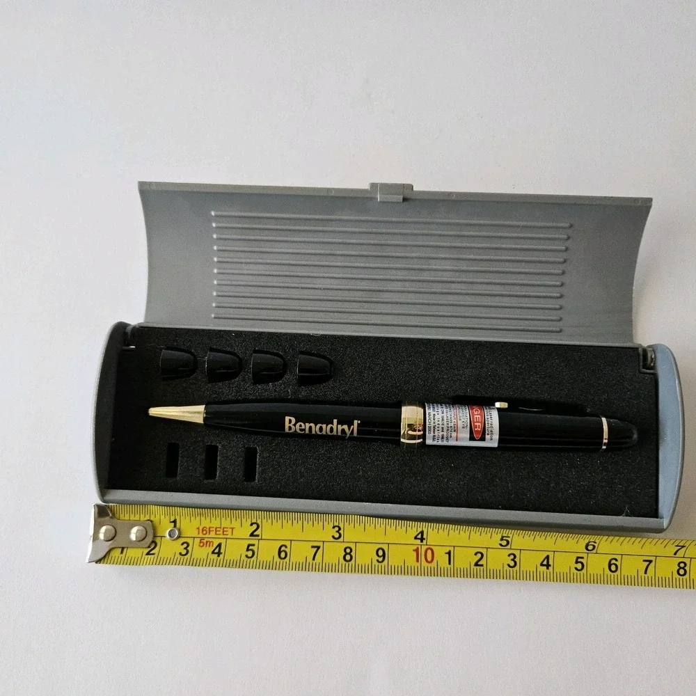 RARE Benadryl Neosporin Pharma Drug Rep Pen Laser Light Pointer W Case *AS IS*